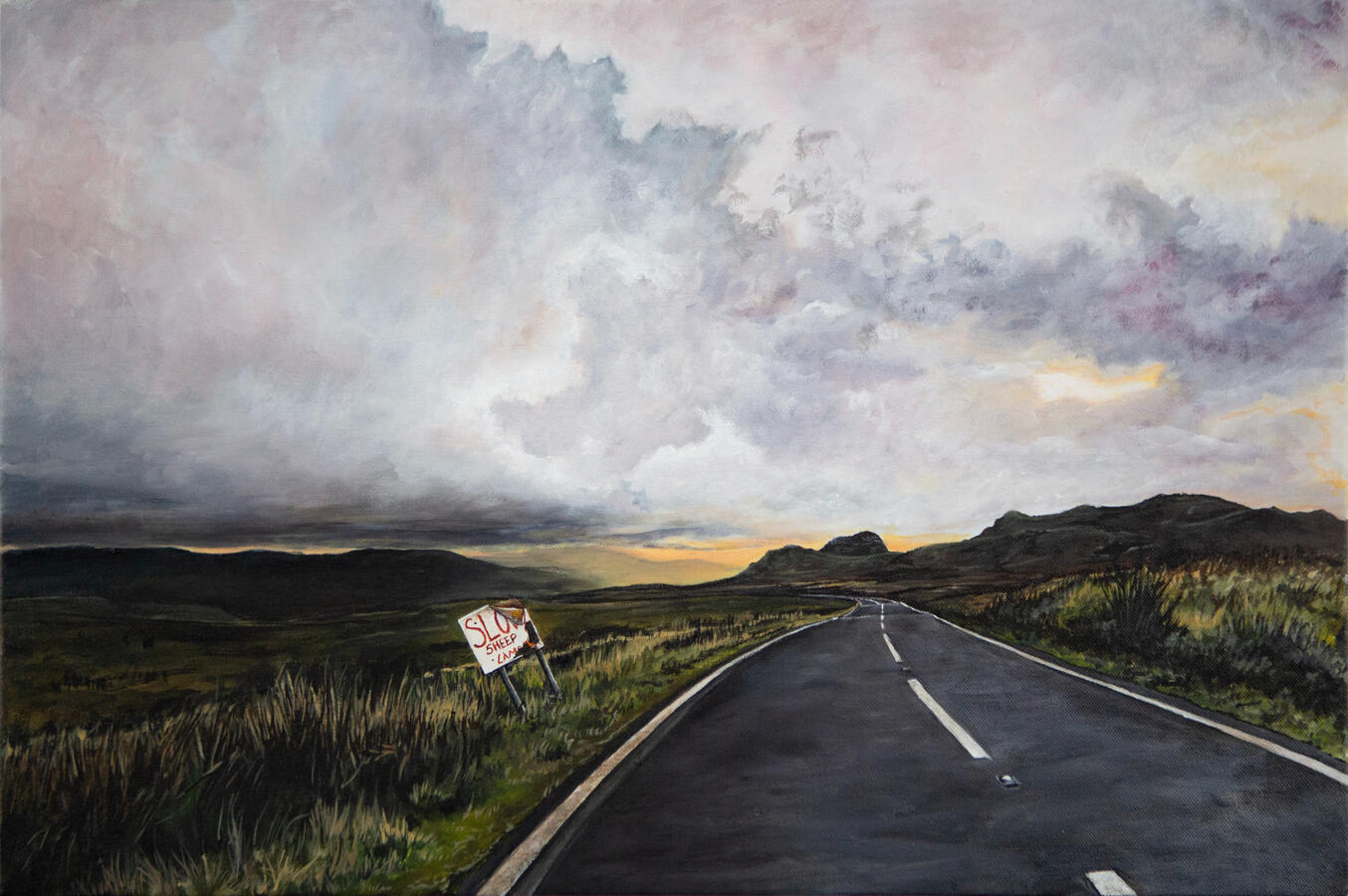 The Winding Road Over Migneint Moor 40 x 60 x 3 cm acrylic on canvas Sold
