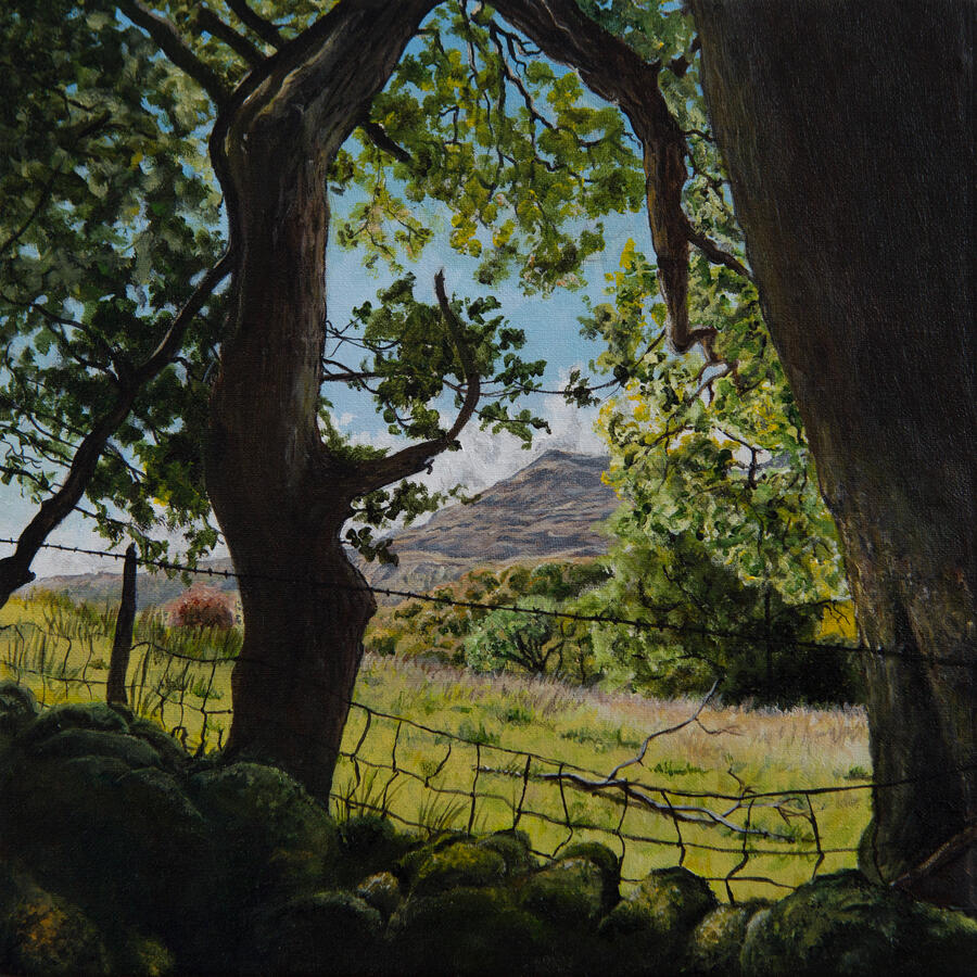 Moelwyn Bach Across the Vale of Ffestiniog 18 x 18 x 3 cm acrylic on canvas Available